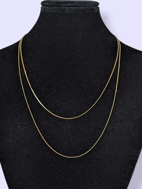 V. 18KGP Long Dainty S-Link Chain Necklace